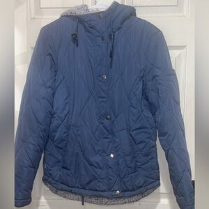 Free Country navy blue puffer jacket with hood. Size M #outdoor #winterwear